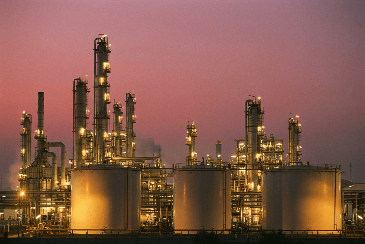 Refinery at night